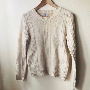 Jcrew Marino wool cream fisherman’s sweater